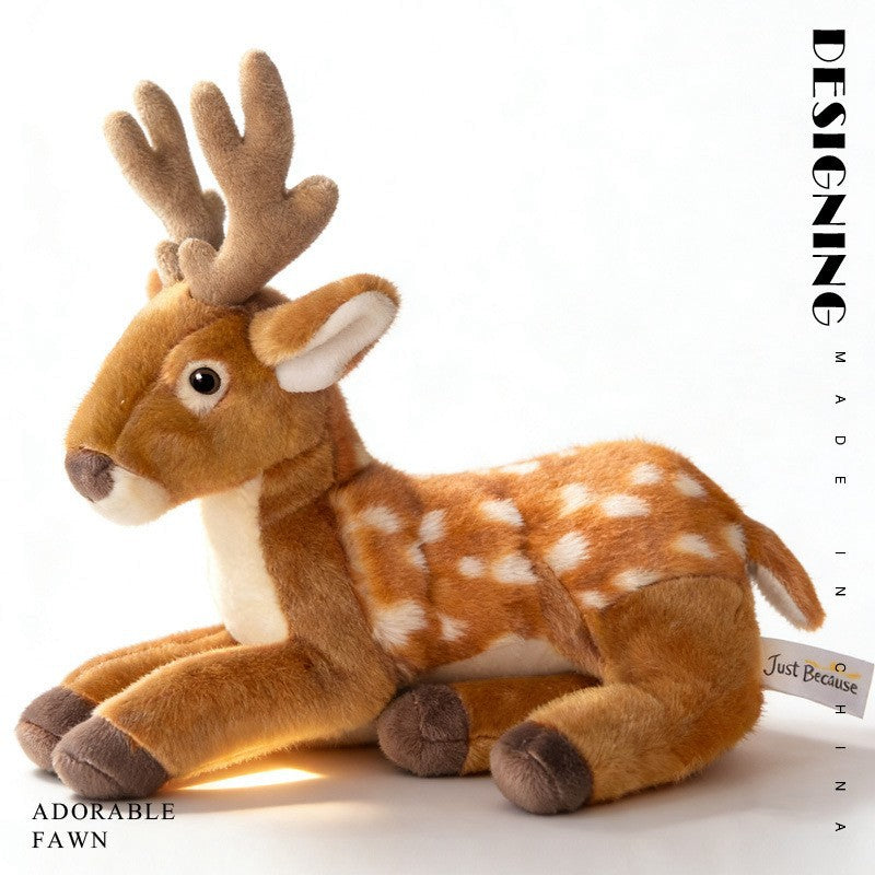 Woodland Deer Plush Toys, 15–30 cm Spotted Fawn and Antlered Buck Stuffed Animals for Cozy Shelves and Nature-Loving Gifts