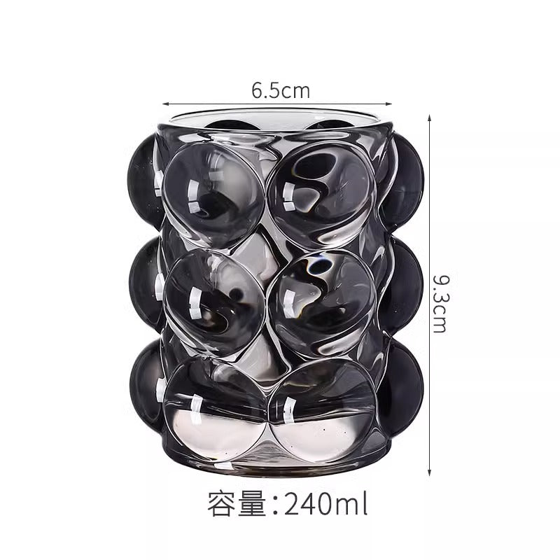 Sculptural Bubble Glass Pen Holder, Clear, Amber, Smoke or Iridescent Desk Cup for Brushes and Creative Workspaces