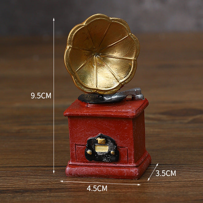 Mini Vintage Resin Figurines, Choose a Typewriter, Piano, Telephone, Record Player, Radio, Gramophone or Camera for Desk and Shelf Decor