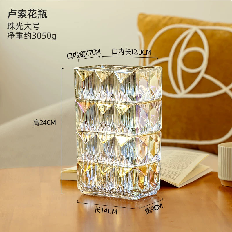 Heavy - Duty Textured Glass Flower Vase