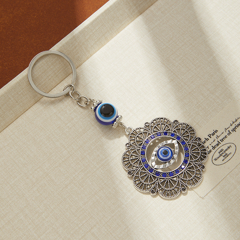 Evil Eye Keychain - Protection Lucky Charm | Boho Crystal Bag & Car Key Accessory