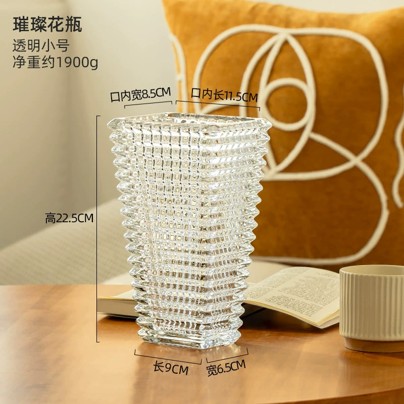 Heavy - Duty Textured Glass Flower Vase