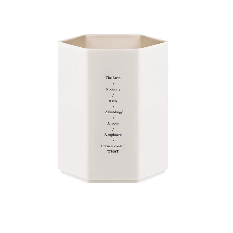 Minimalist Geometric Pencil Holder, Modern Desktop Pen Cup Organizer in Five Contemporary Shades for Home Offices and Study Spaces