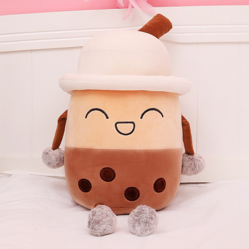 Bubble Tea and Dessert Cup Plush Toy, 20–30 cm Smiling Boba Drink in Colorful Styles for Cozy Rooms and Thoughtful Gifts