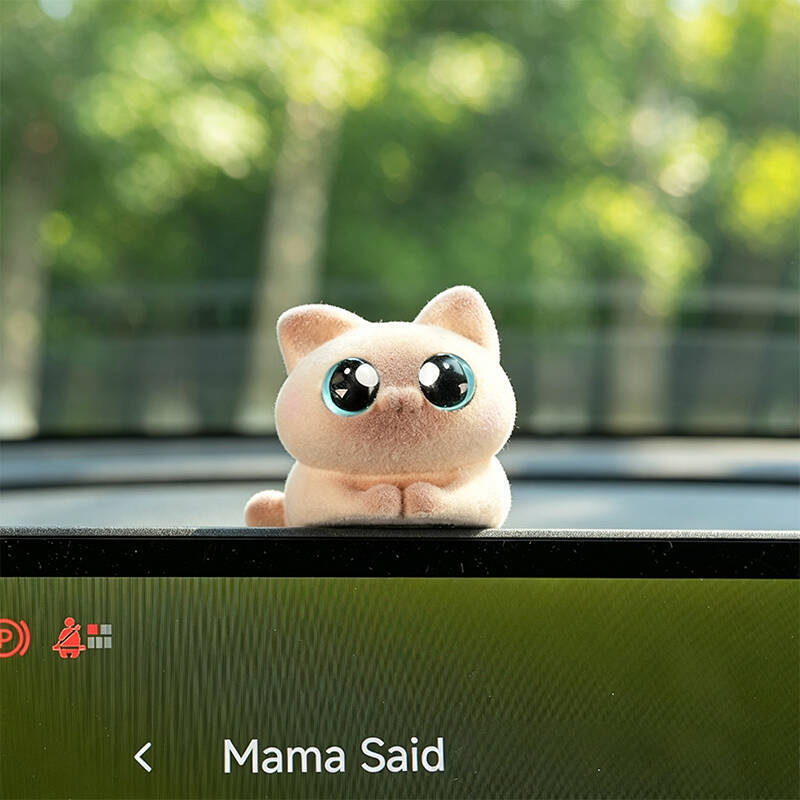 Playful Peeking Cat Car Accent, Mini Resin Dashboard Figurine in Six Cat Styles for Car Interiors, Desks and Small Gifts