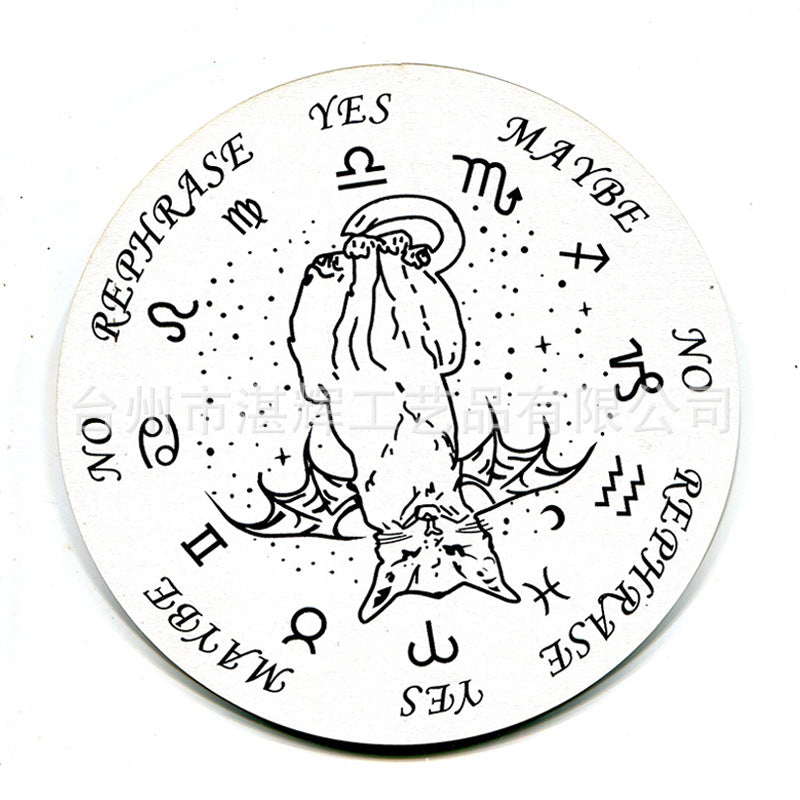 黑白七星阵摆盘松木能量板木质雕刻图案工艺品家居冥想摆件挂饰