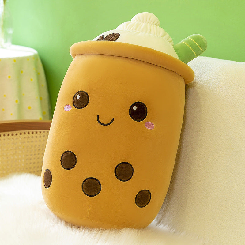 Bubble Tea and Dessert Cup Plush Toy, 20–30 cm Smiling Boba Drink in Colorful Styles for Cozy Rooms and Thoughtful Gifts