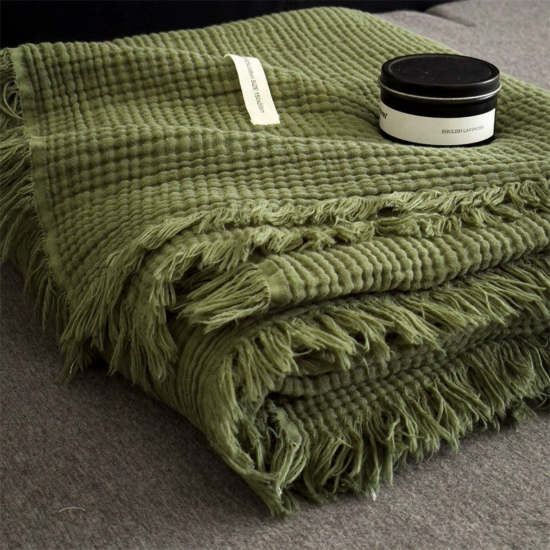 Cotton Soft Throw Blanket for Couch & Bed