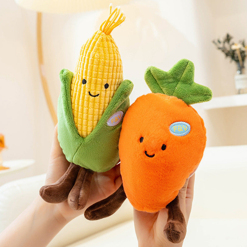 Cute Fruit and Vegetable Plush Toys, 18 Mini Stuffed Food Friends from Strawberry and Pineapple to Corn and Pumpkin for Playful Gifts