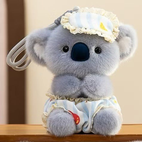 Mini Bedtime Koala Plush Charm, Star, Pillow or Pajama Style, Soft Animal Bag Accessory and Cozy Gift