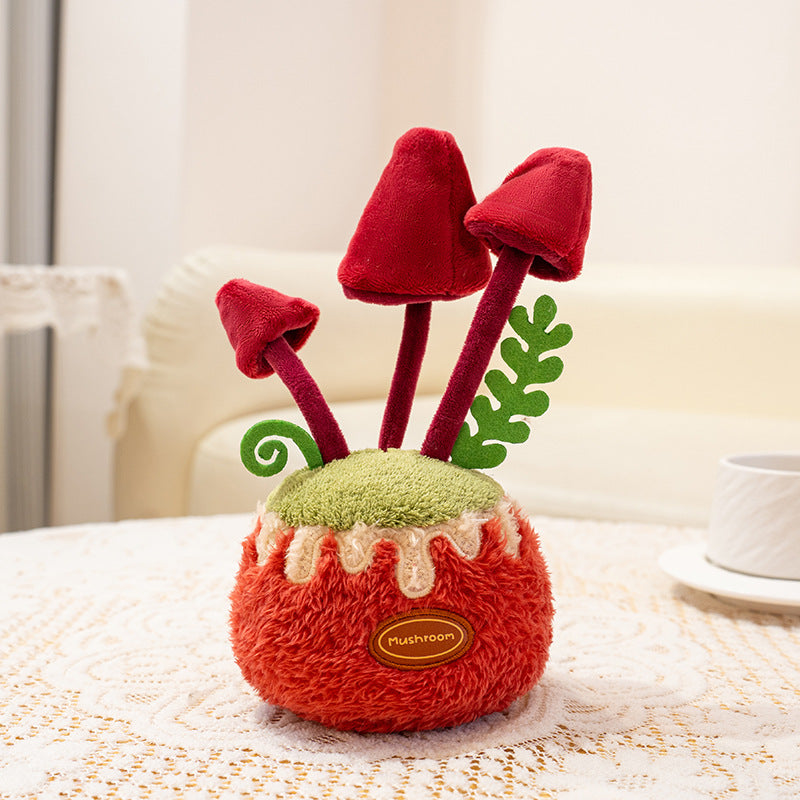 Whimsical Mushroom Plant Plush, Three Cozy Potted Styles for Desks, Shelves and Thoughtful Gifts
