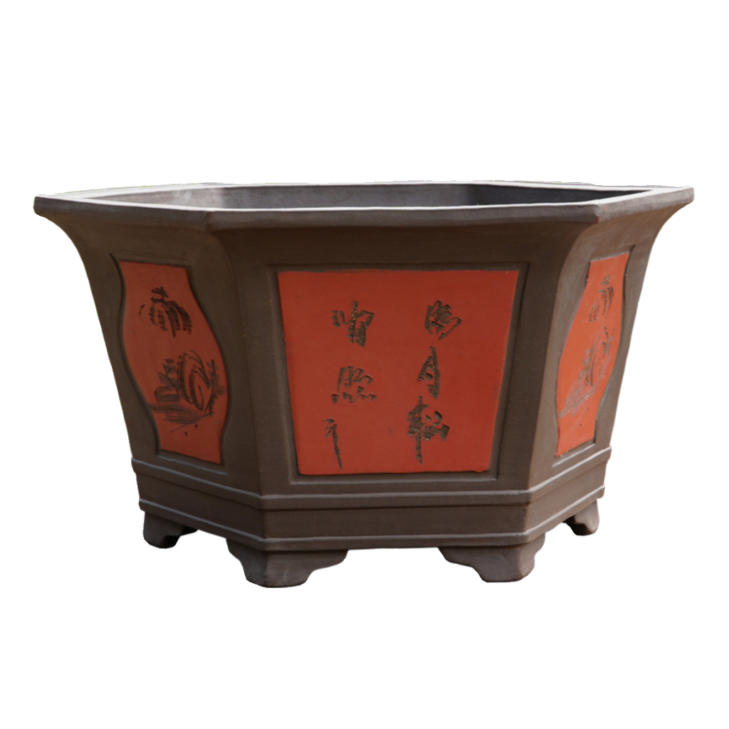 Large Purple Clay Flower Pot, Traditional Chinese Craft, Multi - functional for Flower Planting, Home Decoration & Handicraft Display