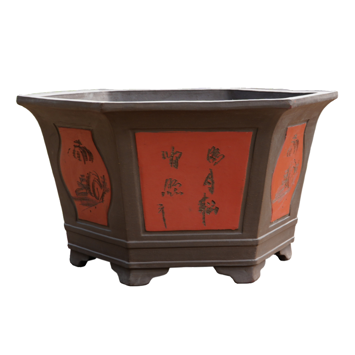 Large Purple Clay Flower Pot, Traditional Chinese Craft, Multi - functional for Flower Planting, Home Decoration & Handicraft Display