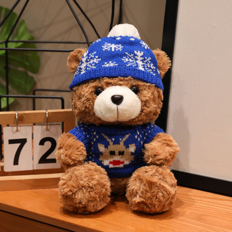 Christmas Teddy Bear Plush Toy, Festive Holiday Stuffed Bear in 18, 23 or 26 cm for Cozy Rooms and Thoughtful Gifts