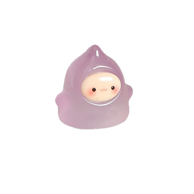 Pastel Ghost Miniatures, Complete 6 Piece Little Spirit Figurine Set for Fairy Gardens, Desks and Playful Seasonal Decor