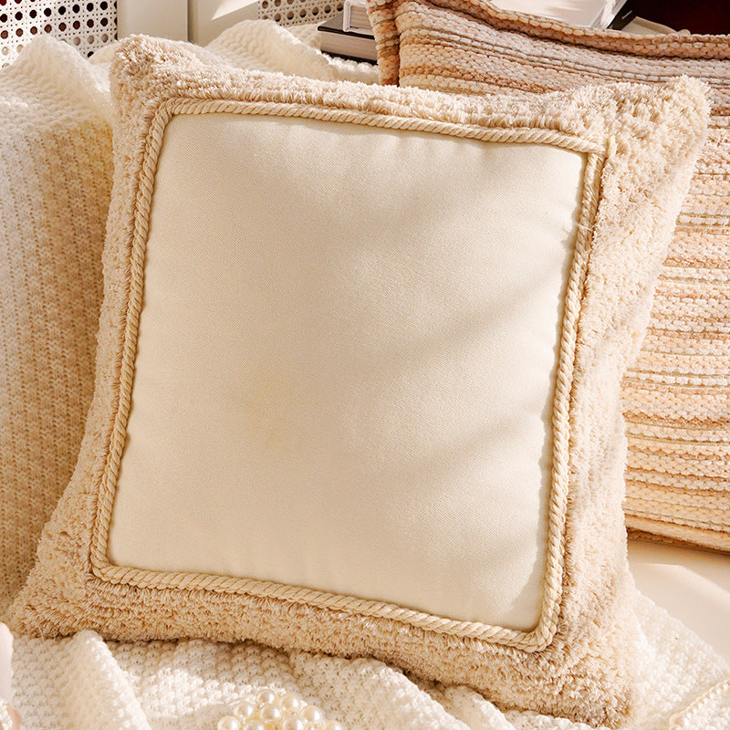 Cream and Cocoa Textured Pillow Covers, Floral, Tassel and Geometric Designs for Cozy Living Rooms and Bedrooms