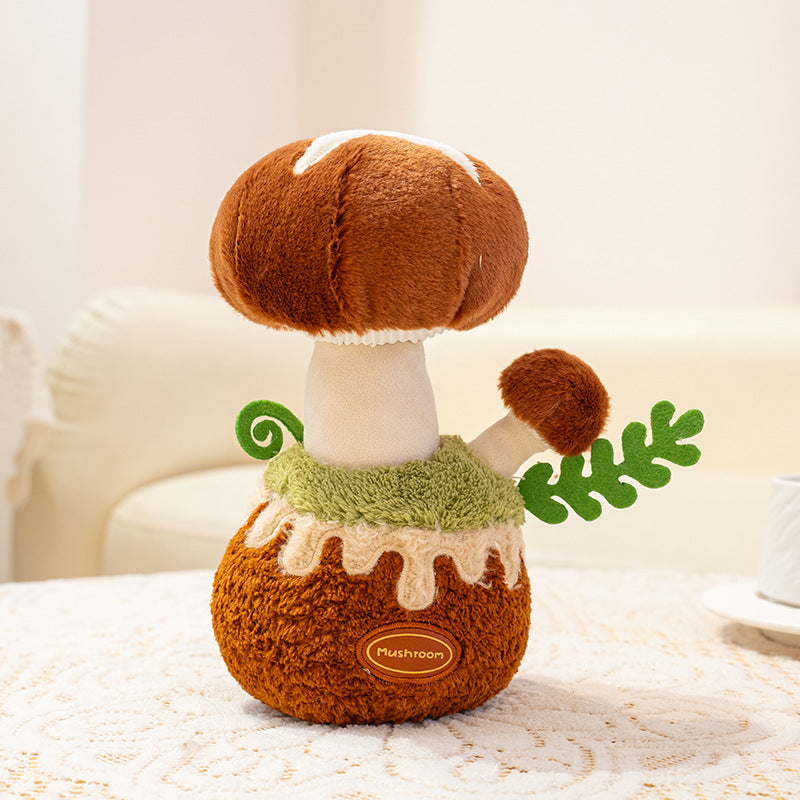Whimsical Mushroom Plant Plush, Three Cozy Potted Styles for Desks, Shelves and Thoughtful Gifts