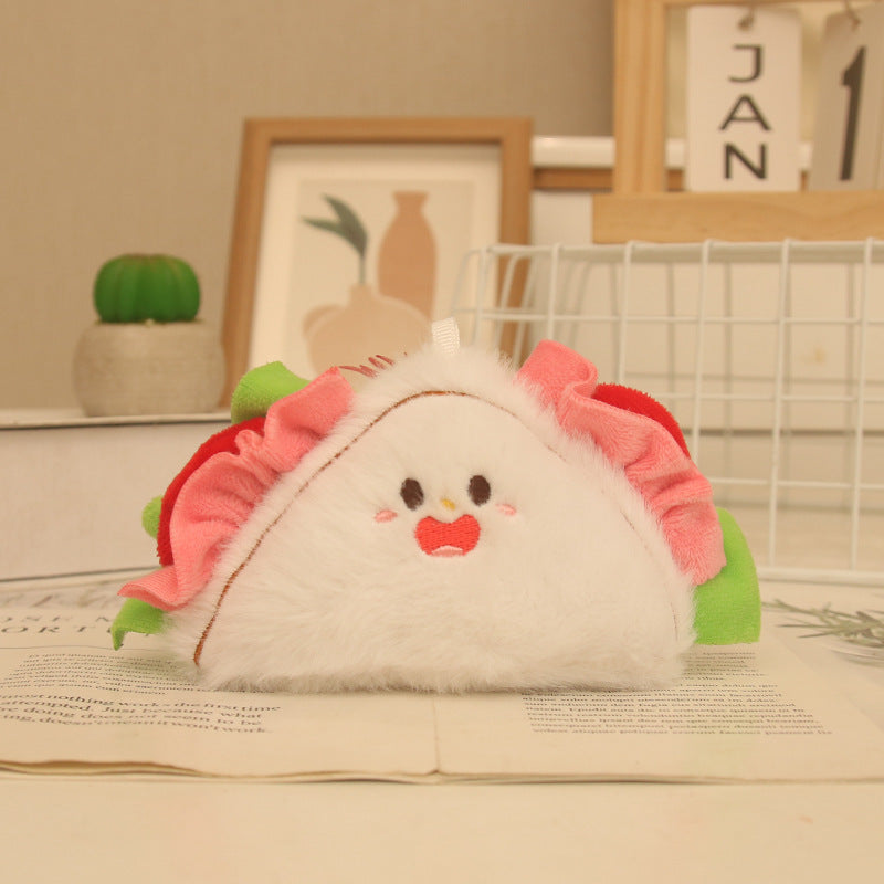 Mini Food Plush Bag Charm, 10 cm Cute Dessert and Snack Keychain for Backpacks, Handbags and Playful Gifts
