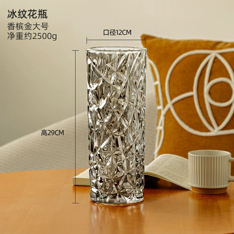 Hand - Blown Thickened Glass Vase for Multi - Scenes