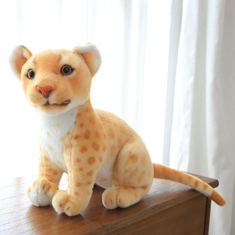 Wild Animal Plush Toys, 27 cm Sitting Tiger, Leopard, Lion and Panther Stuffed Friends