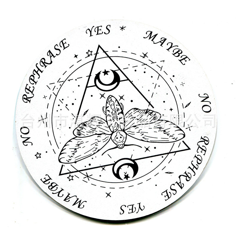 黑白七星阵摆盘松木能量板木质雕刻图案工艺品家居冥想摆件挂饰