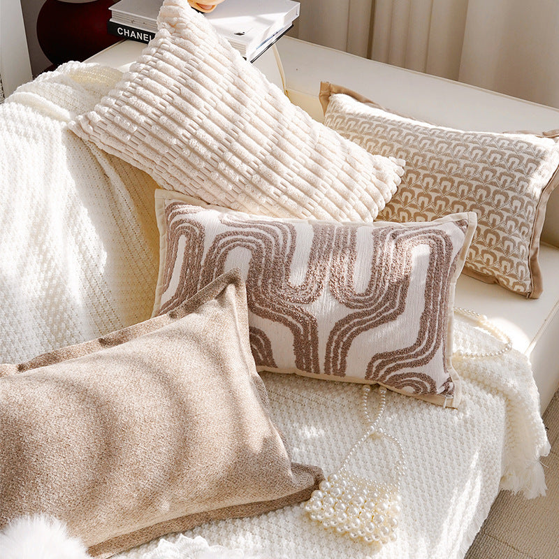 Warm Neutral Textured Pillow Covers, Dandelion, Moroccan Floral and Tufted Designs for Cozy Sofas and Bedrooms