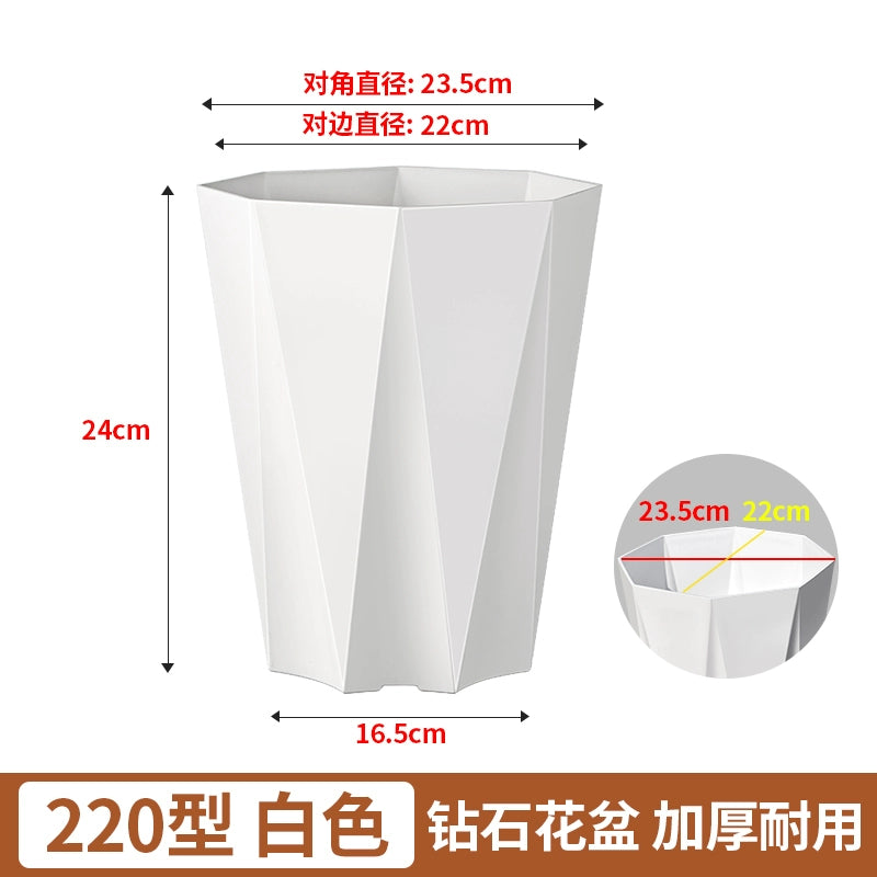 Simple and modern diamond shaped polygonal flowerpot, light luxury