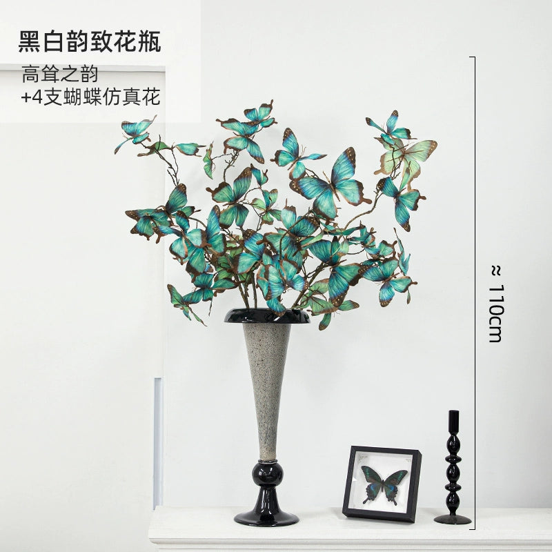 Black glass wabi sabi style vase