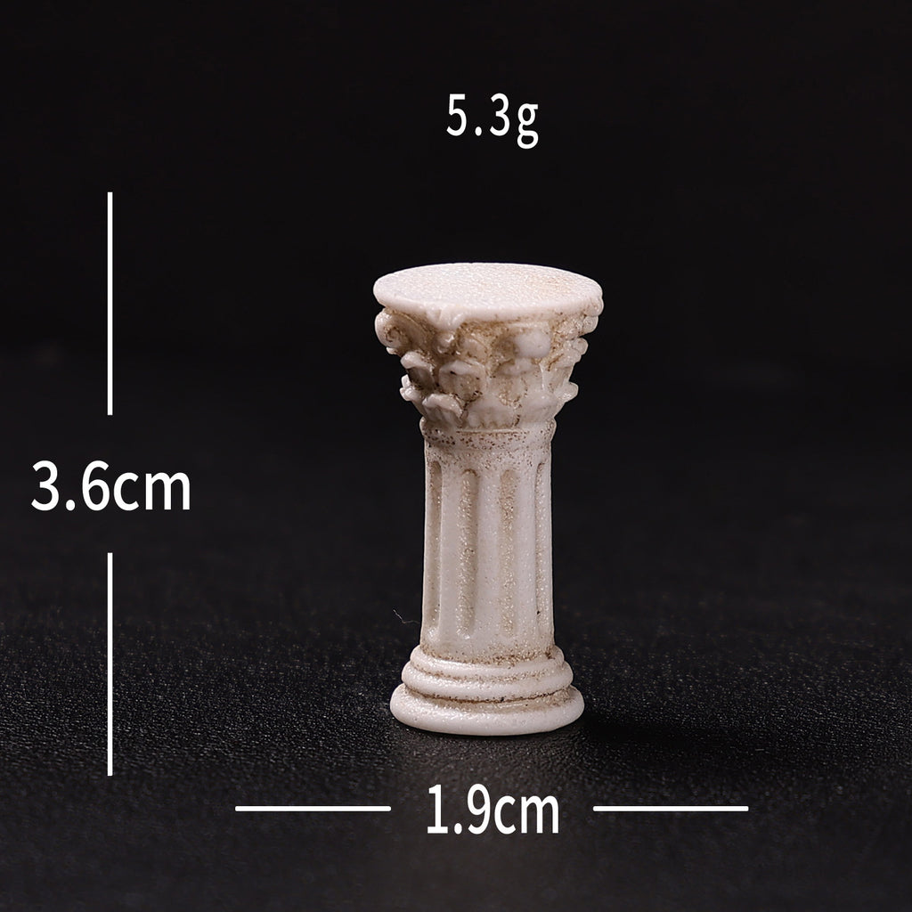 Miniature Roman Columns, Complete 7 Piece Architectural Set for Dollhouse Dioramas, Fairy Gardens and Creative Desk Displays