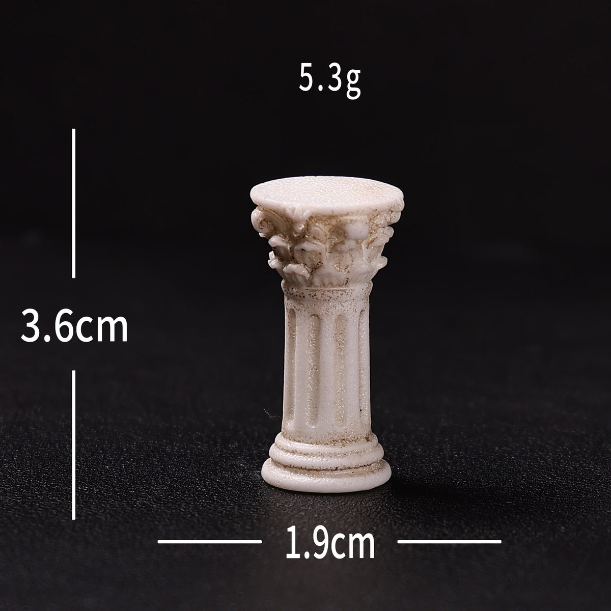 Miniature Roman Columns, Complete 7 Piece Architectural Set for Dollhouse Dioramas, Fairy Gardens and Creative Desk Displays