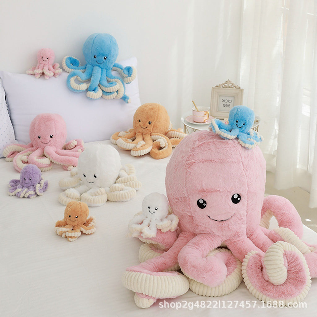 Curly Tentacle Octopus Plush Toy, 18 cm Soft Sea Creature in Five Colors for Cozy Shelves and Ocean Gifts