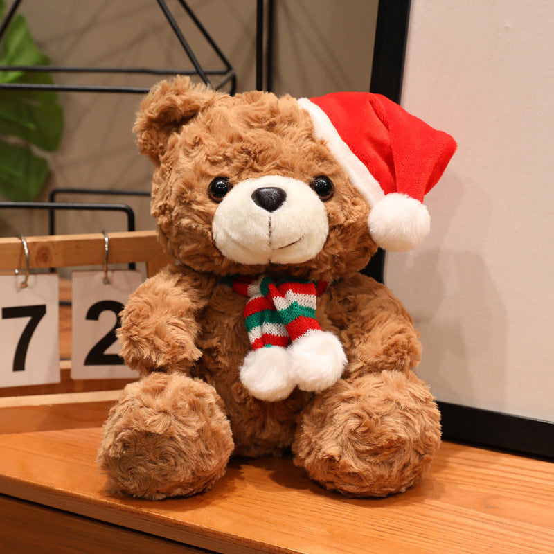 Christmas Teddy Bear Plush Toy, Festive Holiday Stuffed Bear in 18, 23 or 26 cm for Cozy Rooms and Thoughtful Gifts