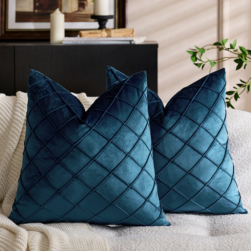 Solid Velvet Pillow Cover in 21 Colors, Decorative Square and Lumbar Cushion Cover for Sofas, Bedrooms and Cozy Home Styling