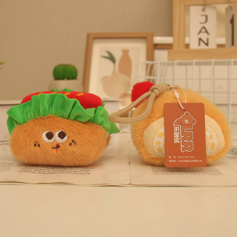 Mini Food Plush Bag Charm, 10 cm Cute Dessert and Snack Keychain for Backpacks, Handbags and Playful Gifts