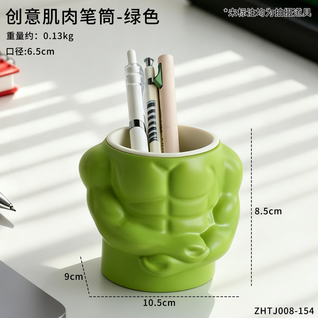 Sculptural Torso Pen Holder, Playful Abs-Shaped Desktop Organizer for Pens, Brushes and Creative Workspaces