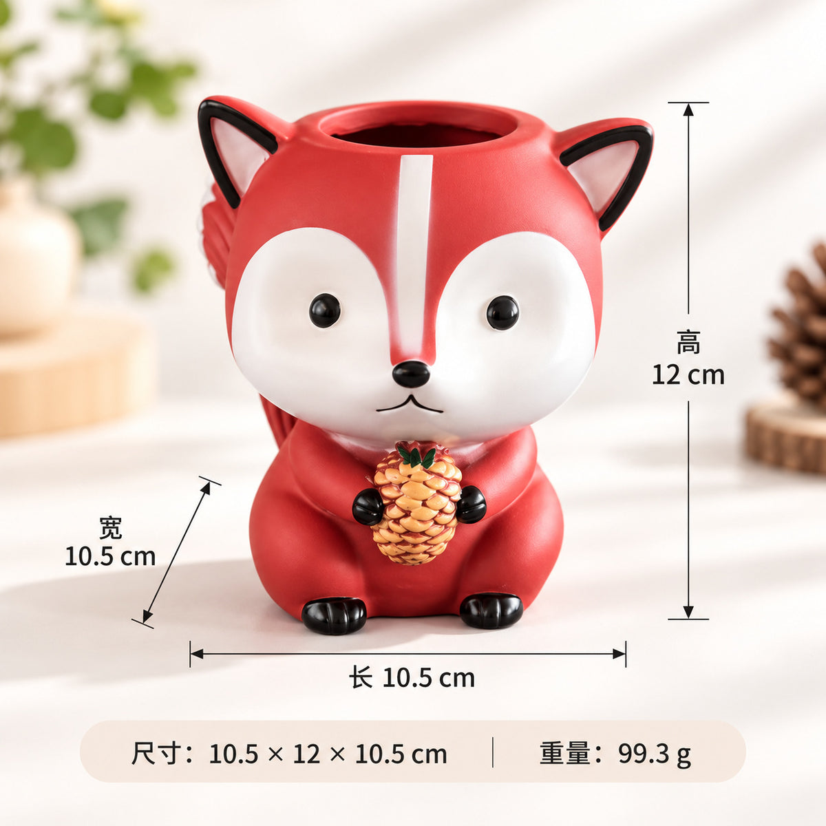 Whimsical Animal Pencil Holder, Squirrel, Cat or Deer Desk Cup for Pens, Brushes and Cozy Workspace Decor