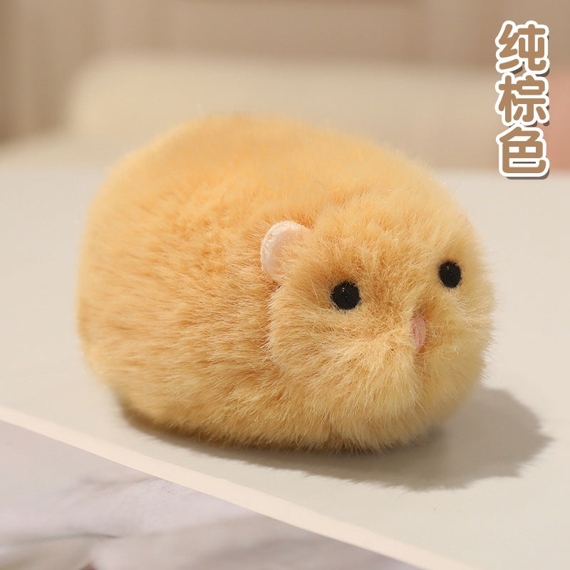 Fluffy Hamster Plush Bag Charm, 13 cm Mini Hamster Keychain in Gray, White or Brown for Backpacks and Sweet Little Gifts