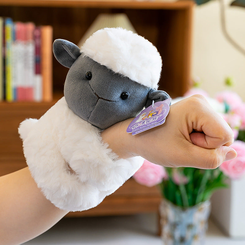 Plush Animal Slap Bracelet, 18 cm Soft Raccoon, Panda, Rabbit and Woodland Friend Wristband for Playful Gifts