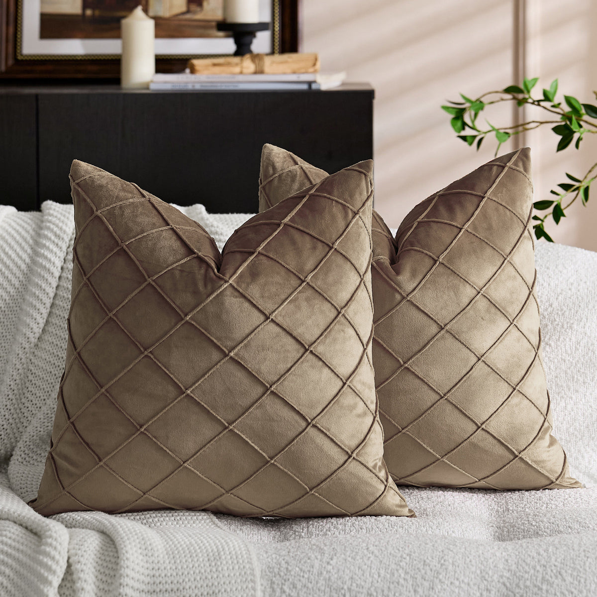 Solid Velvet Pillow Cover in 21 Colors, Decorative Square and Lumbar Cushion Cover for Sofas, Bedrooms and Cozy Home Styling