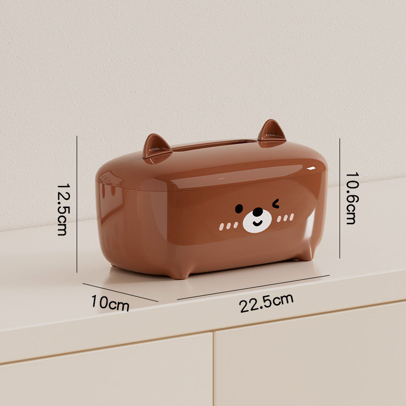 Playful Animal Tissue Box Cover, Cute Bear, Pig, Dog or Deer Tabletop Tissue Holder for Living Rooms, Bedrooms and Desks