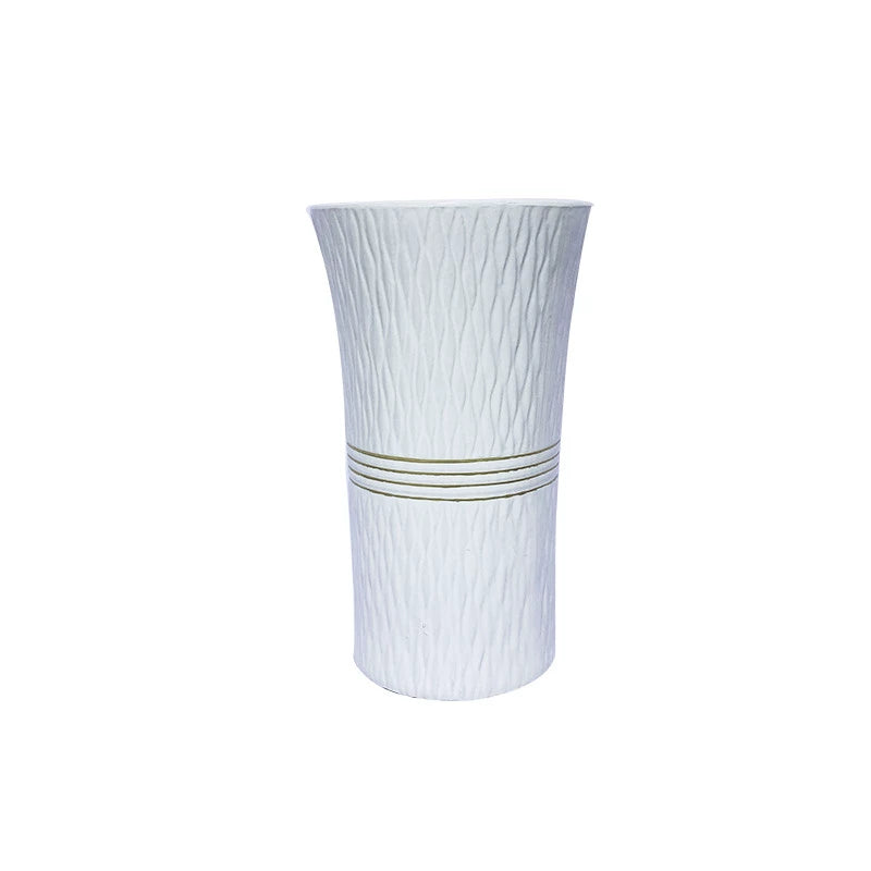 Modern minimalist paradise bird landing tall flowerpot