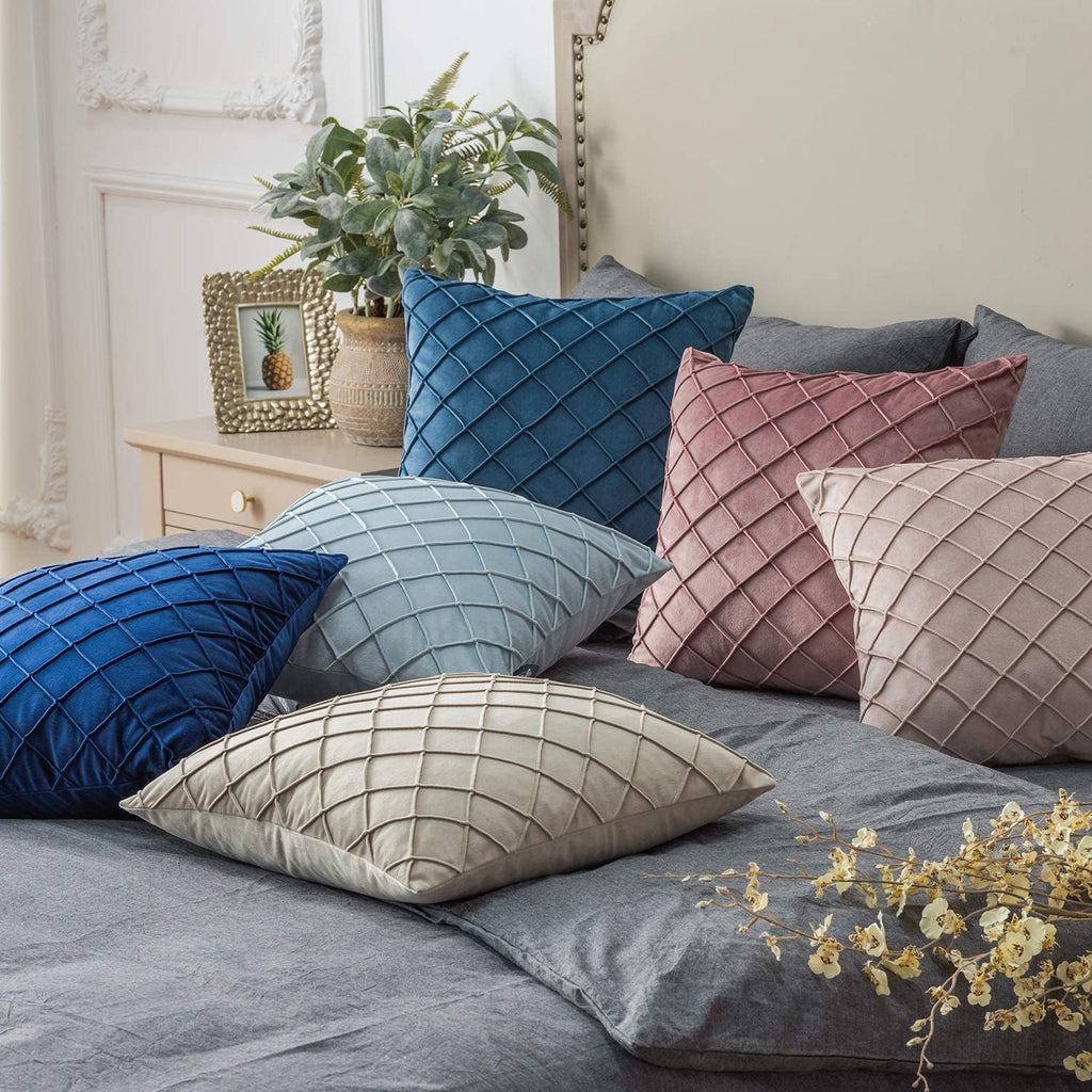 Solid Velvet Pillow Cover in 21 Colors, Decorative Square and Lumbar Cushion Cover for Sofas, Bedrooms and Cozy Home Styling