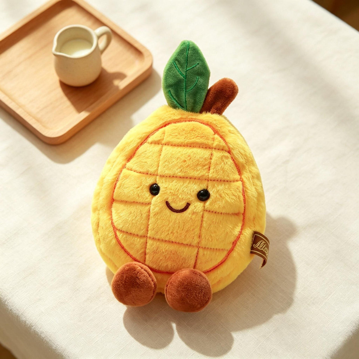 Smiling Fruit Plush Toy, 15 cm Mini Mangosteen Avocado Orange Mango Kiwi or Fig for Cozy Desks and Gifts