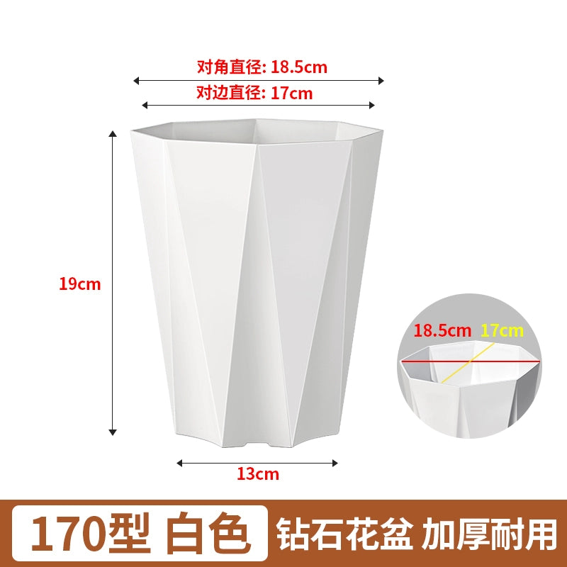 Simple and modern diamond shaped polygonal flowerpot, light luxury