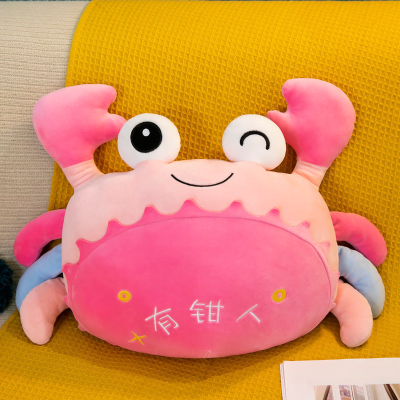 Cute Colorful Crab Plush Toy, 25 cm Soft Stuffed Sea Animal in Pink Blue or Yellow for Cozy Rooms and Playful Gifts