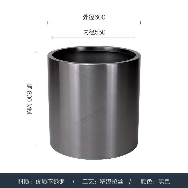 Nordic Creative Cylindrical Stainless Steel Flower Pot - Modern Planter with Diverse Visual Aesthetics for Indoor & Outdoor Decoration