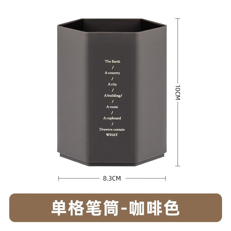Minimalist Geometric Pencil Holder, Modern Desktop Pen Cup Organizer in Five Contemporary Shades for Home Offices and Study Spaces