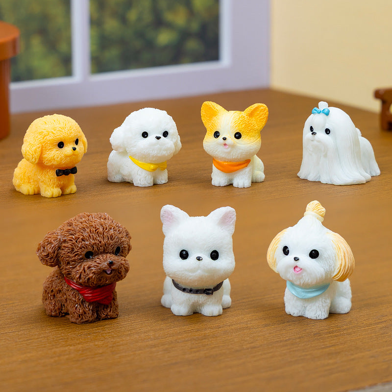 Tiny Dog Breed Miniatures, Complete 14 Piece Puppy Figurine Collection for Fairy Gardens, Desks and Dog Lover Gifts