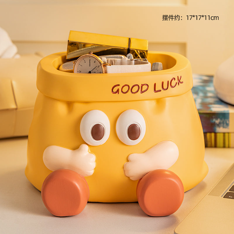 Whimsical Yellow Character Pen Holder, Playful Desk Organizer for Pencils, Brushes and Creative Workspaces