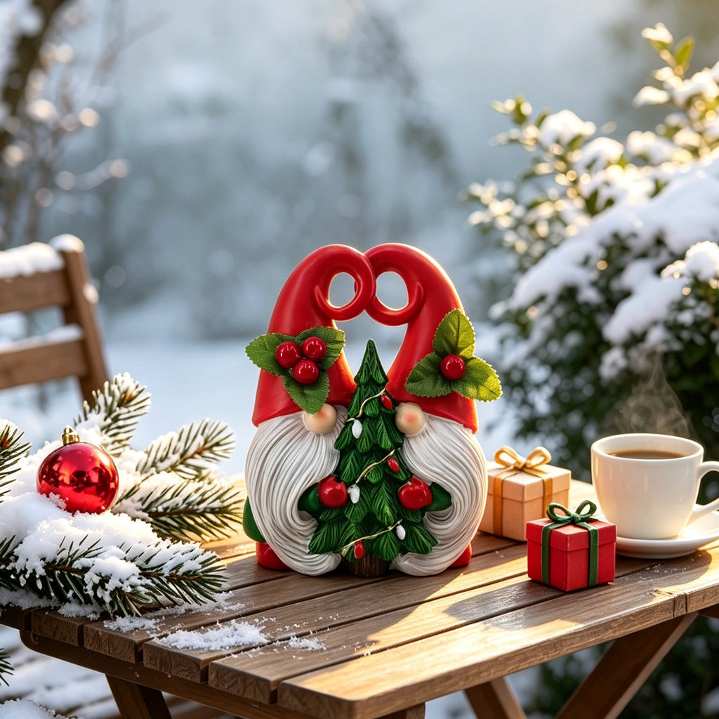 Whimsical Christmas Gnome Figurines, Gingerbread Pair or Festive Santa Accent for Cozy Desks, Mantels and Holiday Gifts